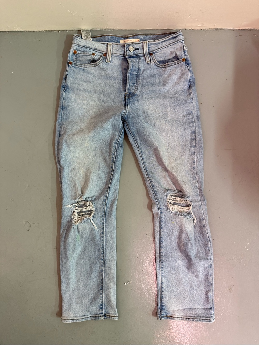 Levi's Light Blue Wedgie Straight distressed High Rise Women’s Jeans